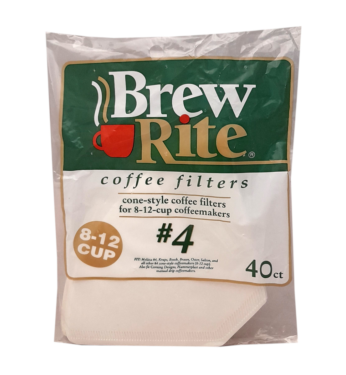 Ver Información de Filtro para Cafetera tipo Cono # 4 Brew Rite x 40 en Verines.com